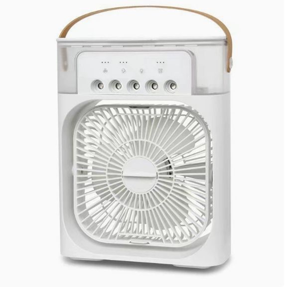 Mini Climatiseur 3-en-1 - Ventilateur, Humidificateur & Lumière 7 couleurs - USB