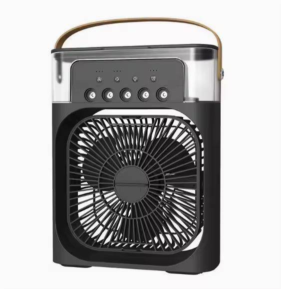 Mini Climatiseur 3-en-1 - Ventilateur, Humidificateur & Lumière 7 couleurs - USB