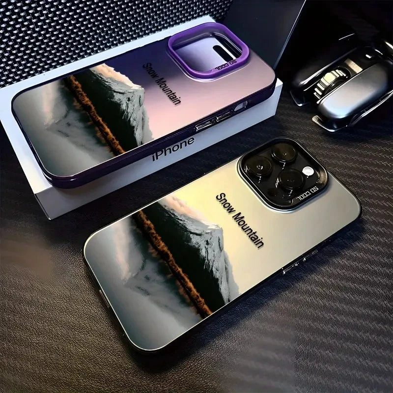 Coque de telephone Snow Mountain pour IPhone 15 Pro Max 14 13 12 11
