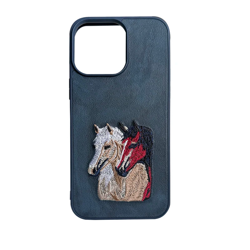 Coque de telphone brodé pour iPhone du 15 au 16