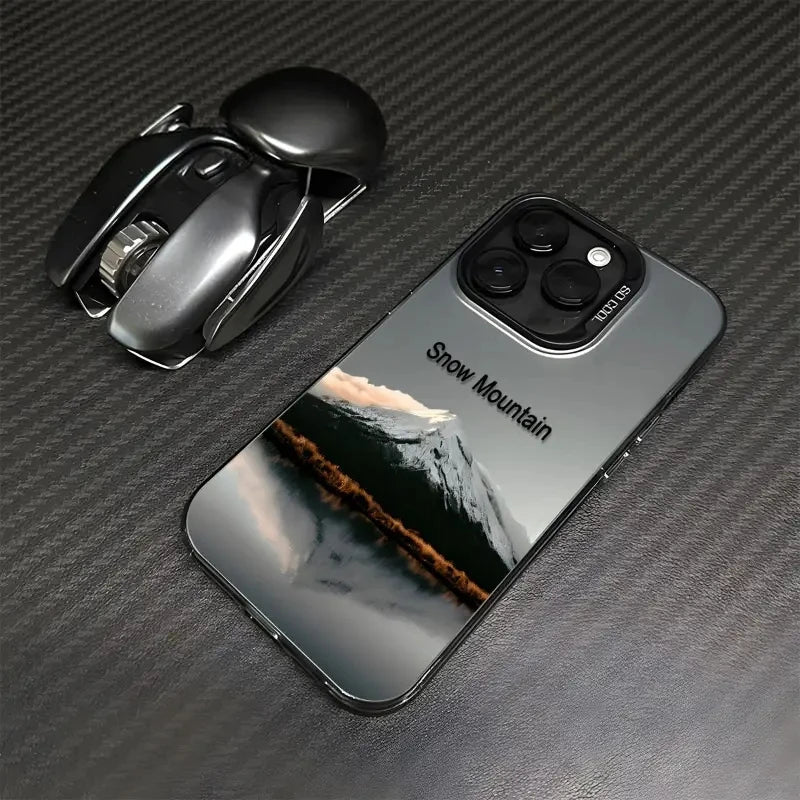Coque de telephone Snow Mountain pour IPhone 15 Pro Max 14 13 12 11