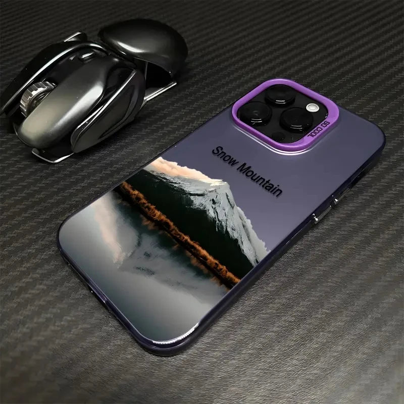 Coque de telephone Snow Mountain pour IPhone 15 Pro Max 14 13 12 11