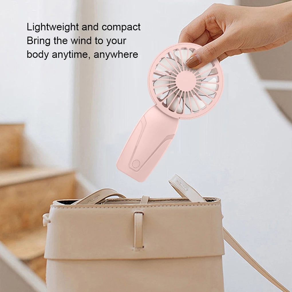 Mini Ventilateur Portable Rechargeable - 3 Vitesses - Silencieux - Léger & Compact