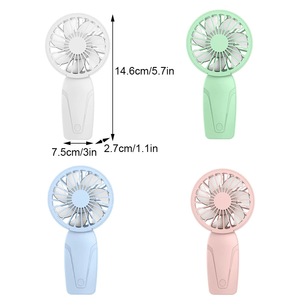 Mini Ventilateur Portable Rechargeable - 3 Vitesses - Silencieux - Léger & Compact