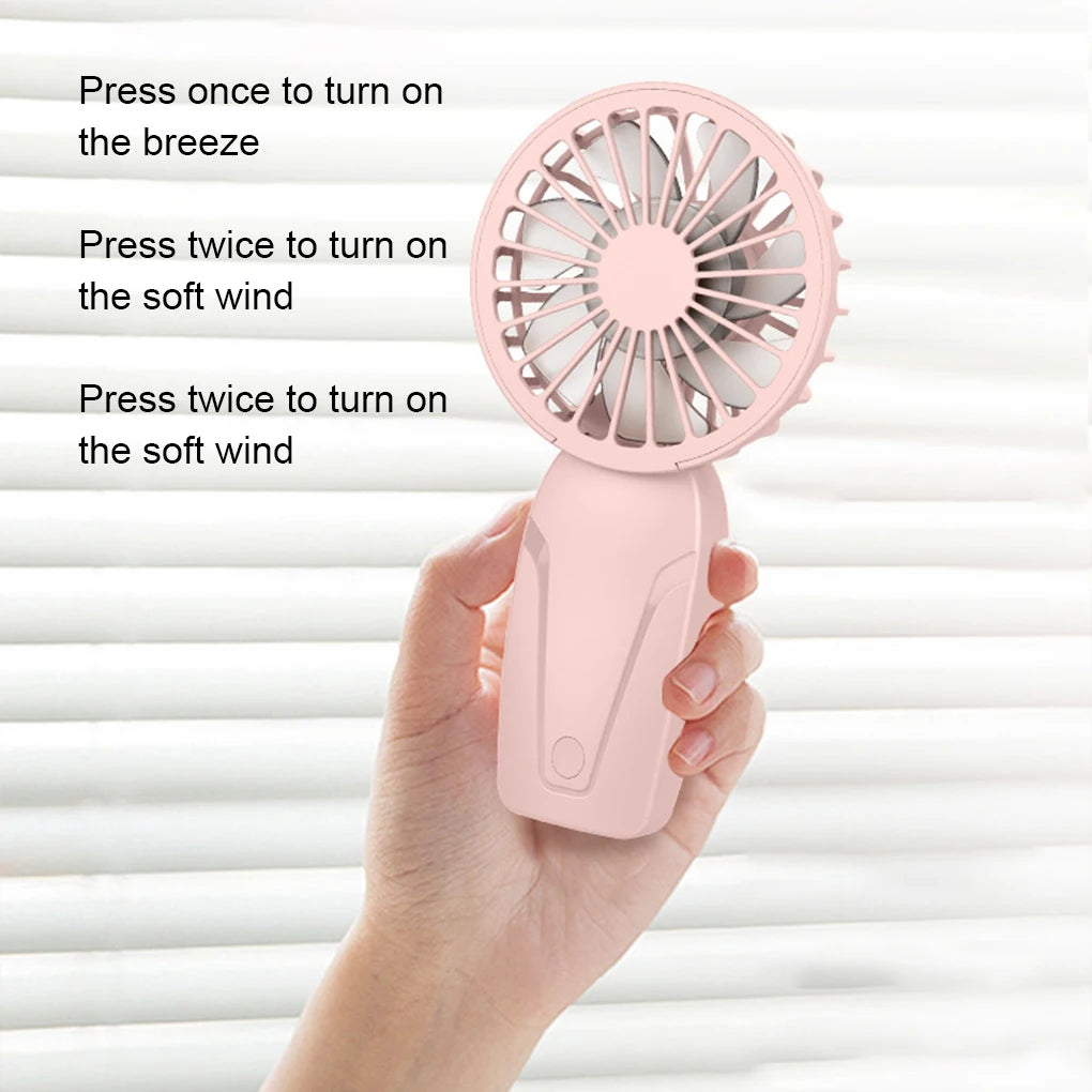 Mini Ventilateur Portable Rechargeable - 3 Vitesses - Silencieux - Léger & Compact
