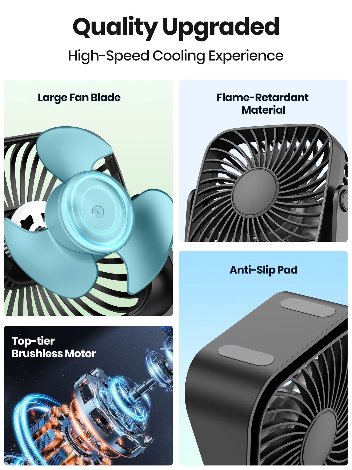 ventilateur portable USB silencieux a 3 vitesses – Image 3
