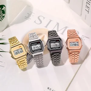 Montre h/f (style rétro) – Affichage numérique électronique