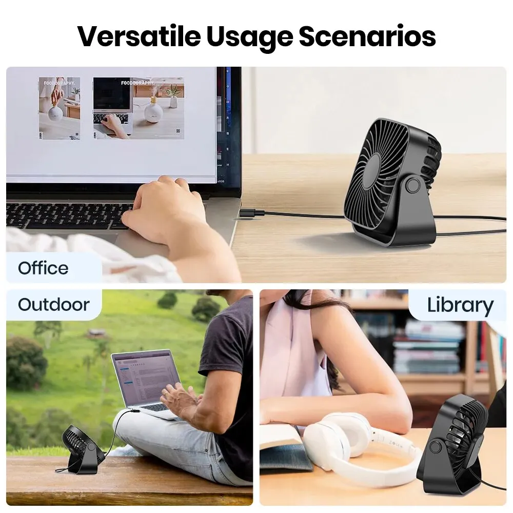 ventilateur portable USB silencieux a 3 vitesses – Image 6