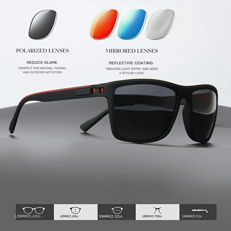 Lunettes de soleil polarisées à monture carrée – Image 2